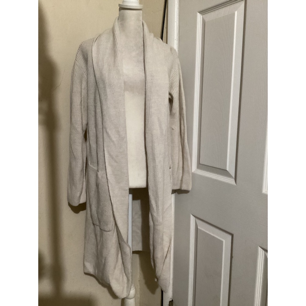 Quince Australian Merino Wool Duster Cardigan Heather Bone LB81407 XS NEW